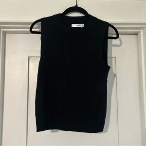 MNG Black Fitted Sleeveless Muscle Tee